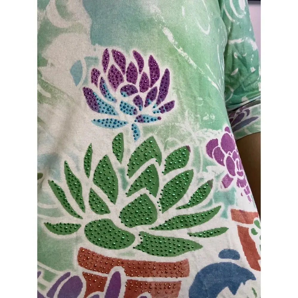 Cactus Bay Apparel Women's Colorful Rhinestone Top - Picture 2 of 5